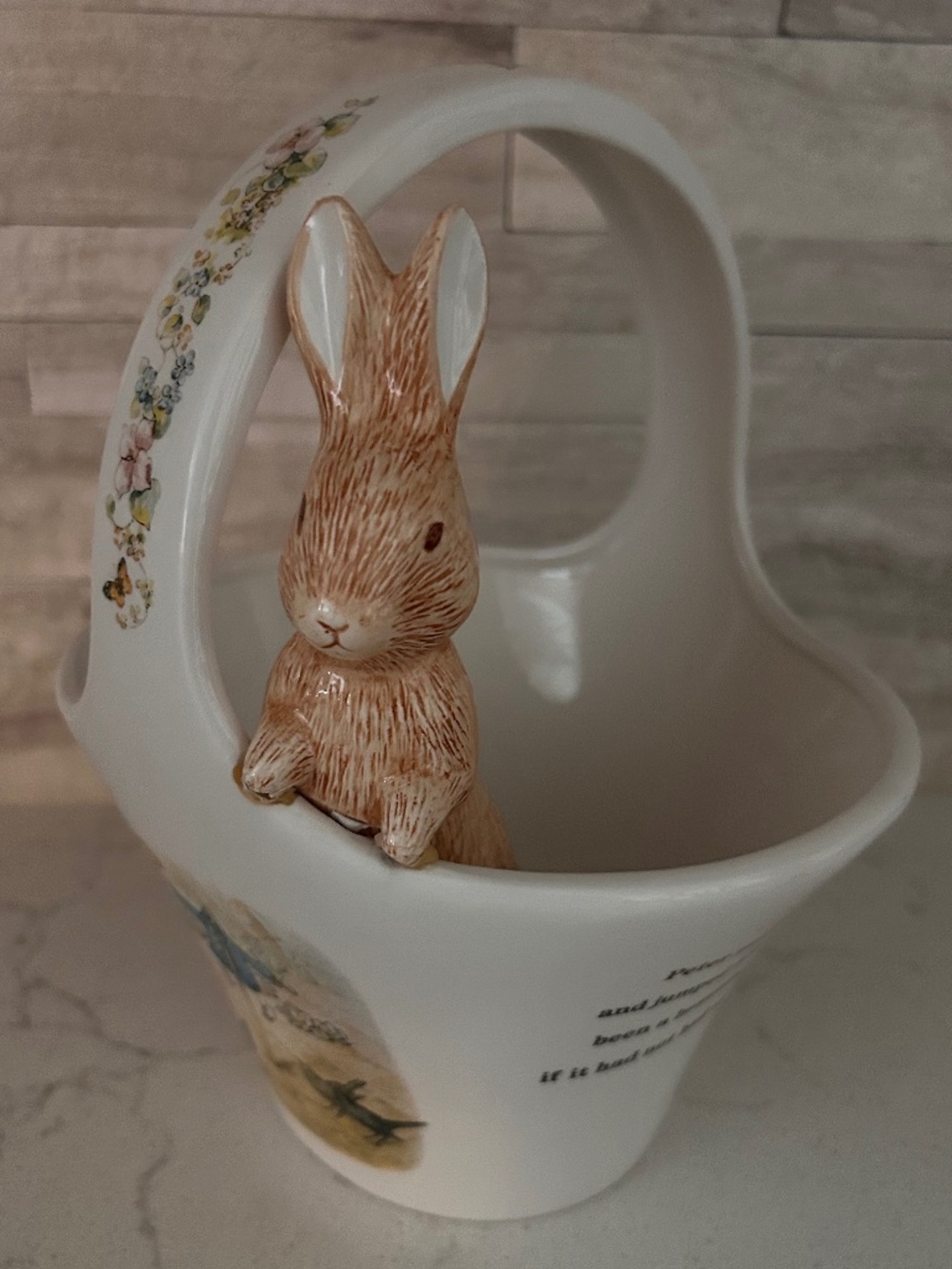 Peter Rabbit Beatrix Potter Ceramic Easter Basket
